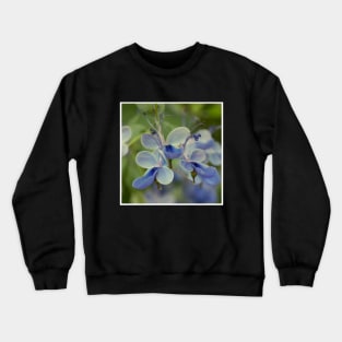 Unique Blue Flower with green leaves nature lovers beautiful photography design Crewneck Sweatshirt